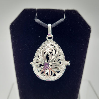 Silver Egg Ornament Cage Pendant for Crystals Necklace
