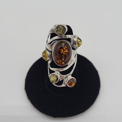 Multi Amber Ring, Size 6.5