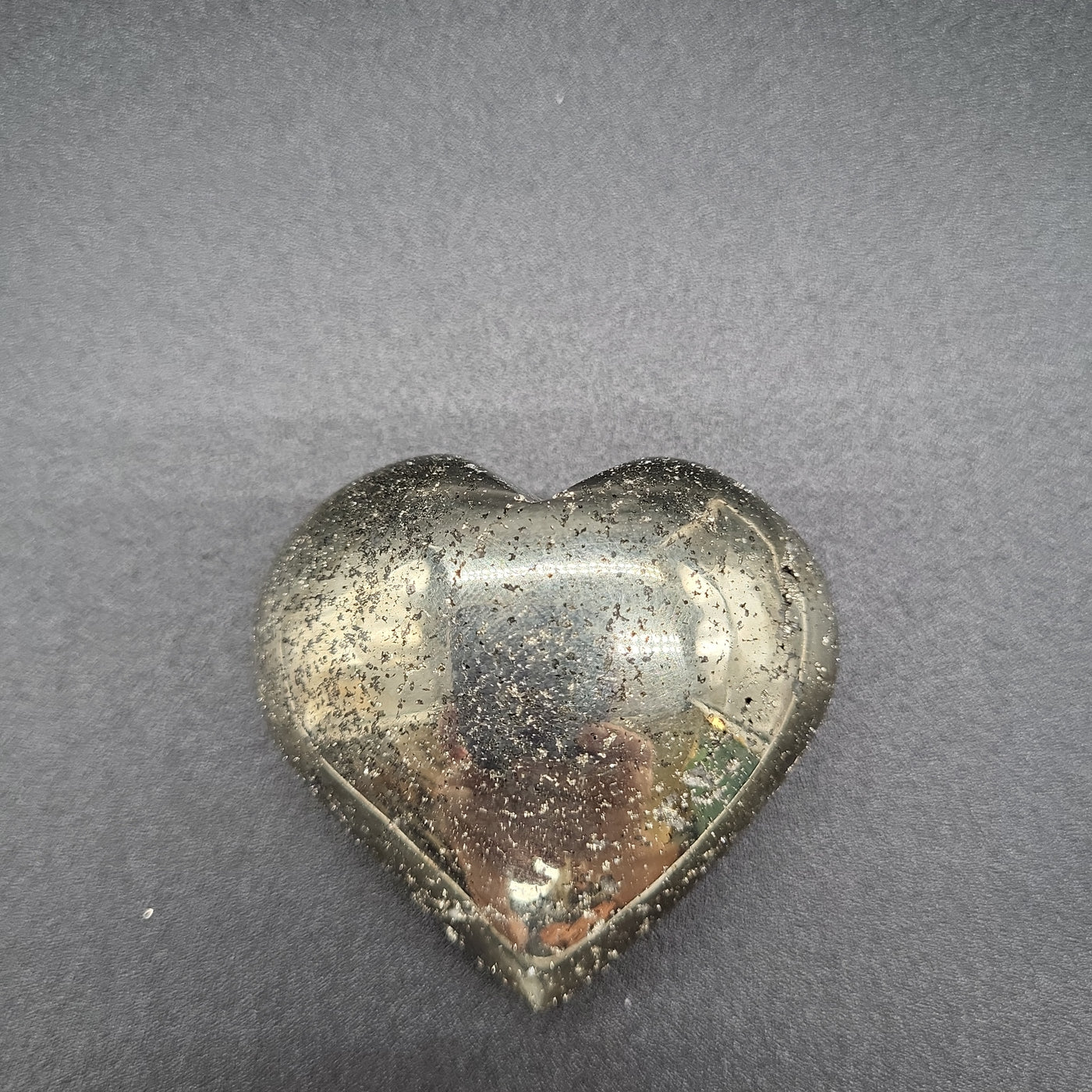 2" Pyrite Heart Carved Crystal