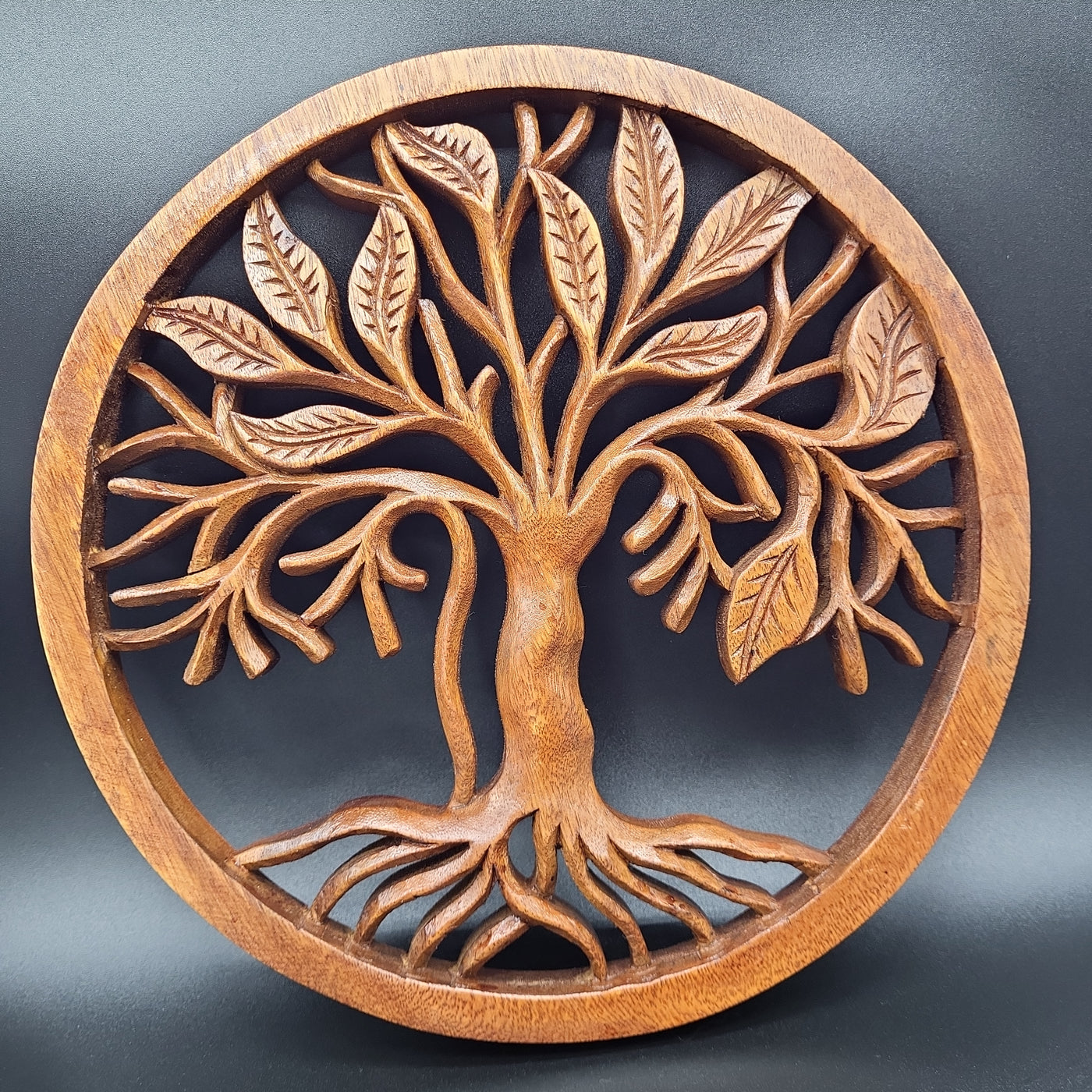 Tree of Life w/Leaves Wood Wall Plaque