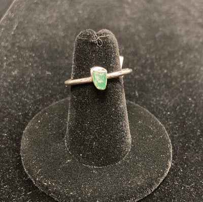Emerald Stackable Crystal Ring - Sterling Silver