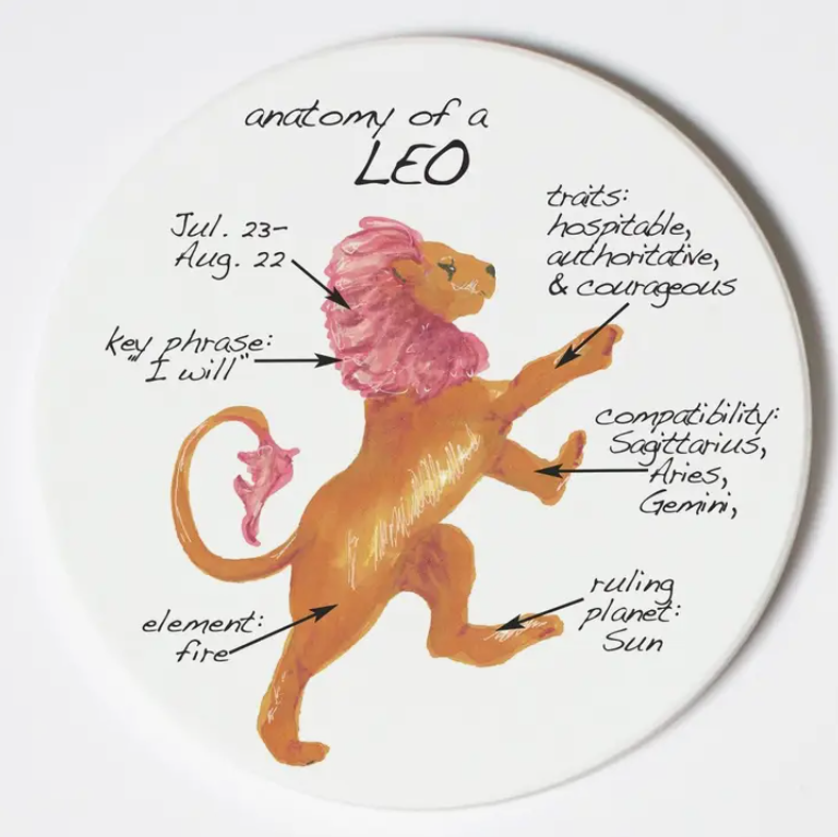 Leo Zodiac Anatomy Coasters