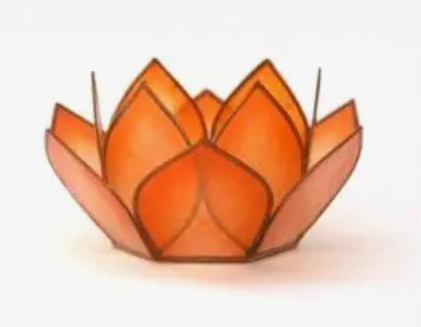 Mango Capiz Shells Lotus Tea Light Holder (Sacral Chakra/Orange)