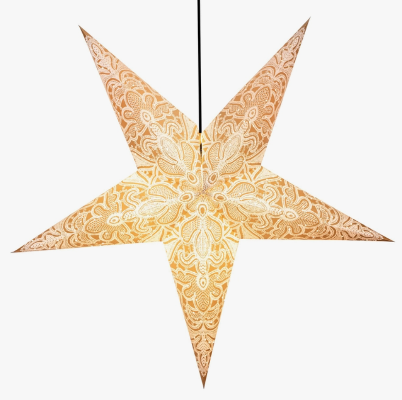 Gold Om Star Paper Lantern - Powder