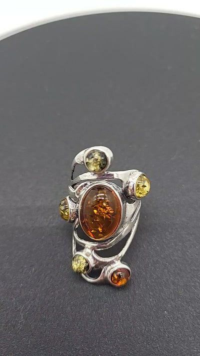 Multi Amber Ring, Size 6.5