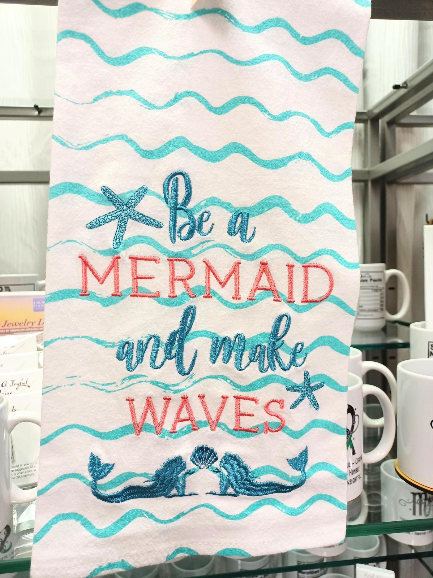 "Make Waves Mermaid" Cotton Towels
