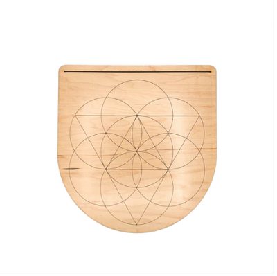 Card Stand + Crystal Grid Seed of Life Sacred Geometry Wood (no cards included)