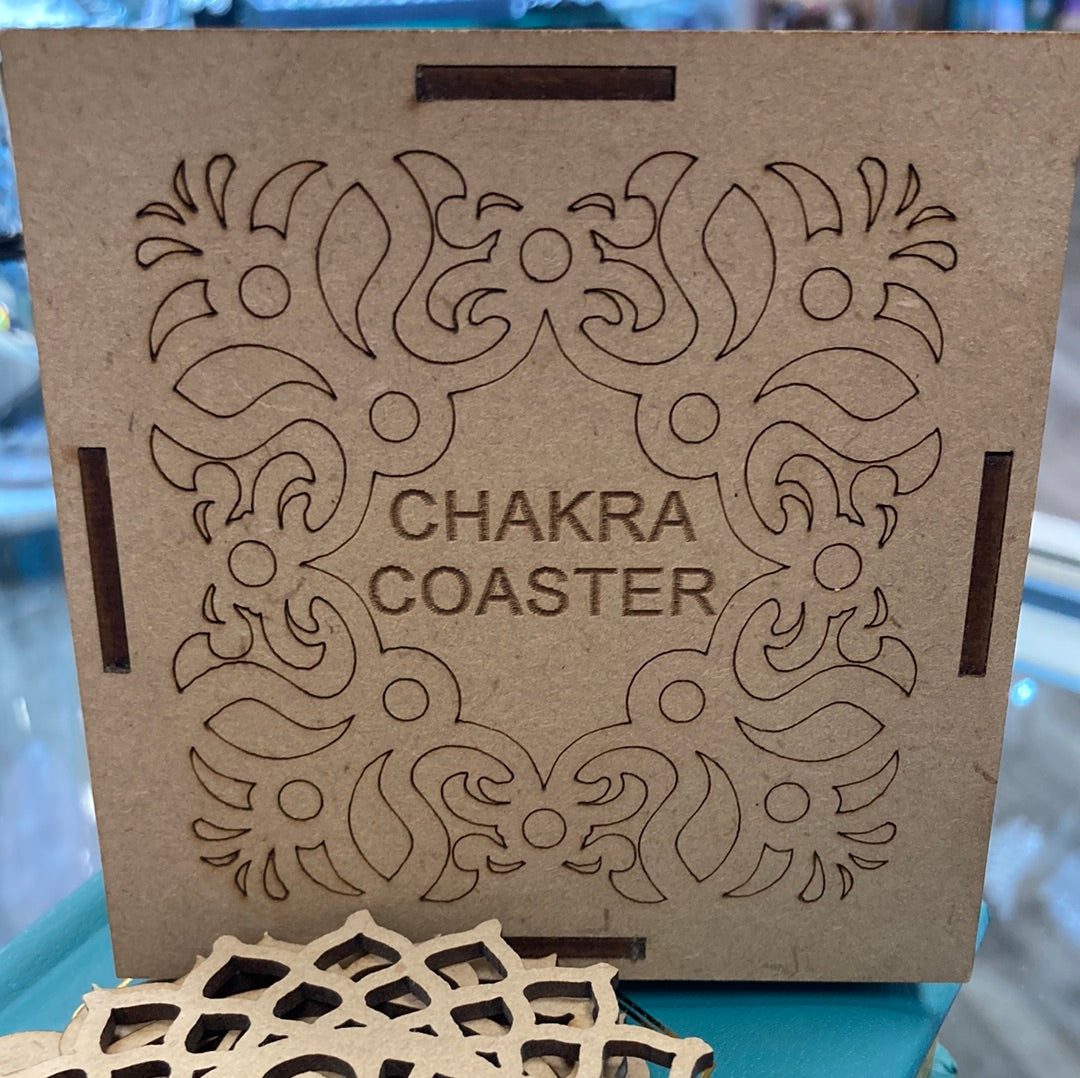 Wooden Seven Chakra Coaster/Altar Tile 3"-Set of 7 L04-26-COAST-01