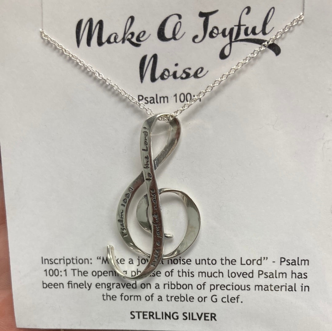 "Make A Joyful Noise"  Necklace Sterling Silver