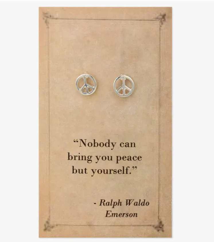 Peace Post Earrings Literary Quote