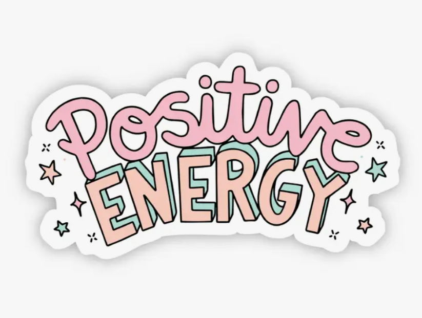 Positive Energy Lettering Pink Sticker #BM-0001-2578