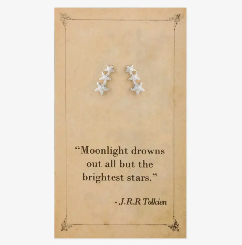 Stars Post Earrings Literary Quote